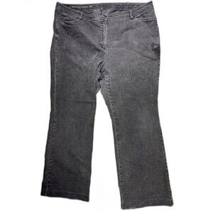 W-Heritage Size 22W Womens Jeans Black Slim Flare High Rise Stretch Black